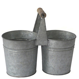 Cubo de lata galvanizado Vintage - Product Image 5