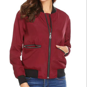 2025 Women Bomber <b>Jacket</b> Long Sleeve Zipper up Fashionable Shinny Polyester <b>Jackets</b> Breathable Comfortable Women Bomber <b>Jacket</b> - Product Image 1