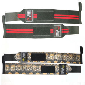 Poignets d'haltérophilie professionnels personnalisables avec boucles de pouce en coton - Product Image 1