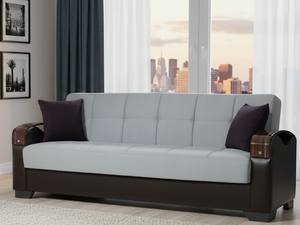 Sofá Cama con Mecanismo Click Clack, Estilo Europeo Duradero, Convertible, con Almacenamiento, Tapicería de Tela, Estructura de Madera Maciza, Diseño Elegante - Product Image 5