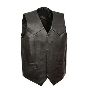 Chaleco de Motociclista de Cuero Resistente para Hombre, Ropa de Abrigo de Invierno con Botones de Cuerno para Viajes de Larga Distancia, Hecho a Medida, Fabricante de Pakistán - Product Image 3