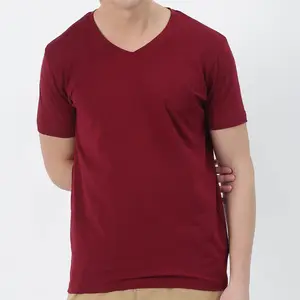 2023 New Wholesale 180 gsm plain T Shirt Soft 100% Cotton Black V Neck Tee Shirt