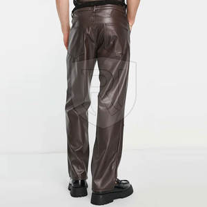 Pantalones de cuero con logotipo personalizado para hombre, diseño único, ligero, recto, patrón, cintura media, estilo informal, precio al por mayor - Product Image 2