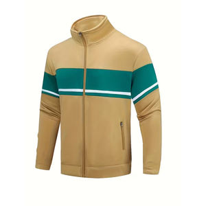 Ensemble de survêtement de football pour hommes en gros, hiver, fermeture éclair, manches longues, col montant, respirant, séchage rapide, design 2 en 1, entraînement en club - Product Image 3