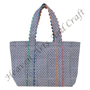 Nouveau sac fourre-tout à bandoulière pour femme en tissu imprimé Ric Rac, style bohème, motif imprimé, tendance, ouvert, lavable, pour la plage, le pique-nique - Product Image 2