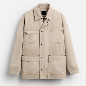 100% Cotton Material Made Men <b>Canvas</b> <b>Jacket</b> / Custom Logo Turn-Down Collar Design Men Cotton <b>Canvas</b> <b>Jacket</b> - Product Image 5