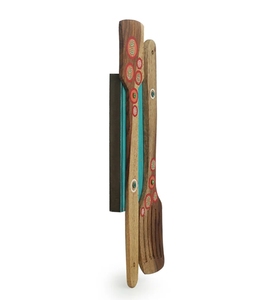 Spatules du désert Décoration murale peinte à la main en bois de manguier et de pin Décoration murale en bois sculpté à la main pour ferme et style campagnard - Product Image 4