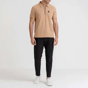 Chemise Homme Décontractée Unie à Manches Courtes en Fibre de Bambou 100% Respirante avec Fermeture Éclair Frontale - Product Image 2