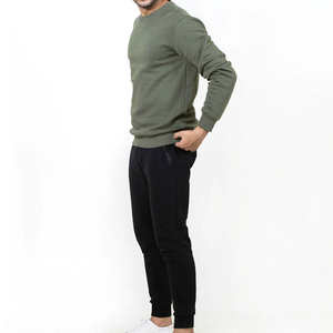 High Quality <b>Thick</b> Cotton Blended <b>Men's</b> Plain Sweatshirt <b>Men</b> Blank Oversized <b>Fleece</b> Round Neck Sweatshirts - Product Image 2