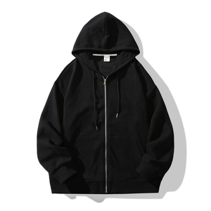 Sudadera con capucha de gran tamaño de peso pesado Unisex algodón polar ajuste holgado logotipo personalizado al por mayor OEM proveedor Zip Up sudaderas con capucha sólidas hombres - Product Image 1