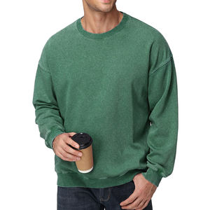 Sweat-shirt épais et lourd pour homme, en coton mélangé, à épaules tombantes, logo personnalisé, sweat-shirt surdimensionné pour homme - Product Image 3