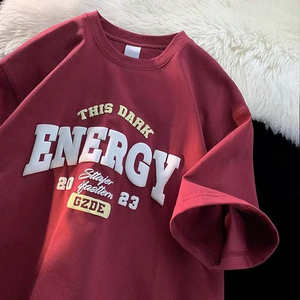 YITE alta calidad puro algodón 250gsm peso pesado gota hombro camisetas personalizadas 3D Puff estampado camiseta de gran tamaño para hombres - Product Image 1