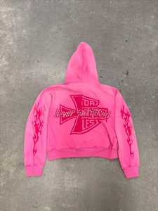 Logo personnalisé Vintage Zip up Acid Wash Distressed Hoodie pour Hommes Streetwear Brodé Impression Designer Distressed Hoodie - Product Image 2