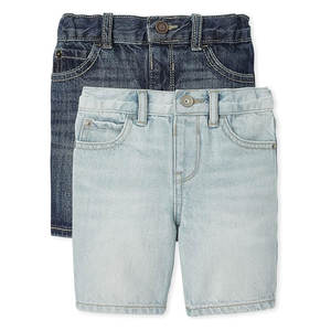 Shorts de Mezclilla para Niños y Bebés, Cierre de Tirón, Shorts de Mezclilla Elásticos, Movimiento Fácil, Paquete de 2 Shorts - Product Image 1