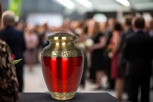 โกศเผาศพอลูมิเนียมหรูหราและทนทานสำหรับผู้ใหญ่ดีไซน์ศิลปะ - Product Image 5