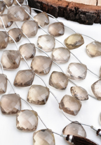 Cuentas de Cuarzo Ahumado Natural de 207 Quilates y 8 Pulgadas, Talladas en Forma de Cojín, de Brasil, para la Elaboración de Joyería Fina - Product Image 2