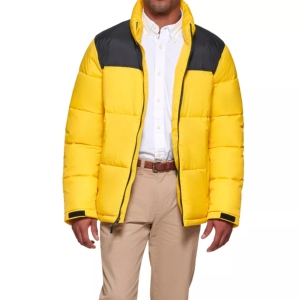 High Quality <b>Black</b> Men's Bomber Jacket for Cold Weather Winter Hooded Waterproof Reversible with <b>Feathers</b> Formal Style - Product Image 5