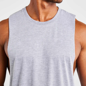 Débardeur de sport pour homme Drop Arm, respirant, 100% coton, sans manches, style streetwear, pour la gym et l'entraînement. - Product Image 5