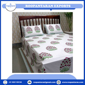 Magasins d'usine indiens bloc de main exquis imprimé coton reine taille couvre-lit Floral Percale Design maison bas prix vente - Product Image 2