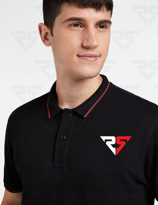 [Muestra gratis] Polo negro en blanco con logotipo personalizado 100% algodón Polo de golf informal para hombre Camiseta para hombre Polo al por mayor - Product Image 2