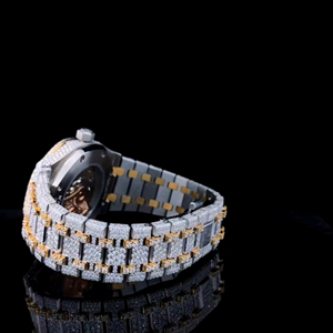 Haute Qualité DEF Lab Moissanite Montre Incolore Diamant Hip Hop Style Or Blanc Bande En Acier Inoxydable 20mm Largeur De Bande New Age - Product Image 3