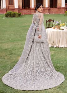 BRIDAL-KURTA WITH TRAIL-LEHENGA & <b>DUPATTA</b> DRESS WITH EMBELLISHED BEAUTIFUL CRYSTAL GLASS BEADS,STONE,DABKA WORK for WEDDING=2024 - Product Image 3