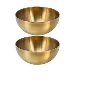 Bol à fruits en céramique dorée, design artisanal, bol de rangement alimentaire pour centre de table, lot de 2 - Product Image 1