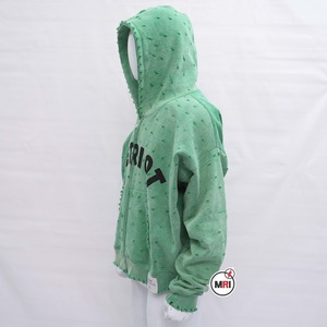 Sudadera con capucha y cremallera personalizada, de algodón 100% de alto gramaje, para invierno, oversize, con lavado ácido y efecto desgastado, estampada, unisex, tallas grandes, corte holgado y hombros caídos - Product Image 4