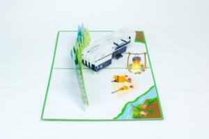 การ์ดขนส่งเกรดขั้นสูงการ์ดของขวัญงานหัตถกรรมทำมือ3D ป๊อปอัพ - Product Image 3