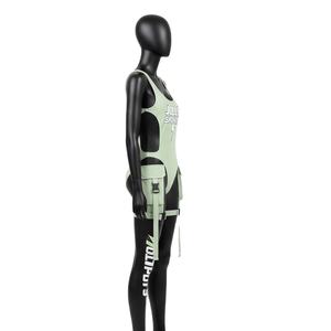 Traje de Baño Premium para Mujer en Nailon y Spandex GSM, Color Verde Menta con Paneles Laterales Negros, Logotipo Personalizado por Transferencia Térmica - Product Image 5