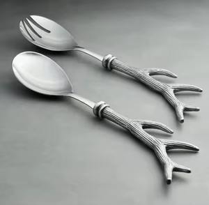 ชุดช้อนส้อมสแตนเลส 2 ชิ้น สีเงิน ชุดเครื่องใช้บนโต๊ะอาหาร ชุดช้อนส้อมคุณภาพสูง - Product Image 6