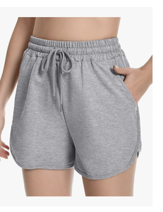 Shorts de survêtement décontractés pour femmes Bangladesh Ourlet arrondi Shorts de détente en coton Shorts de sport en jersey avec cordon de serrage Poches Personnalisés - Product Image 4