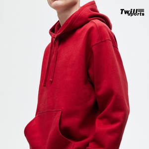 Sweat à capuche rouge personnalisé unisexe en molleton de coton épais, fabricant OEM ODM de sweats à capuche vierges sous marque privée - Product Image 3
