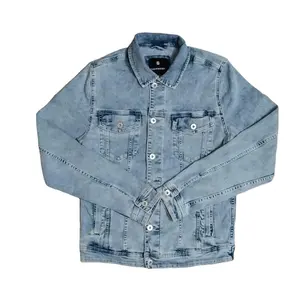 Made in Bangladesh Best Selling Wholesale Custom Blank High Quality Denim Jacket Latest Fashion Short Denim Jacket For Men