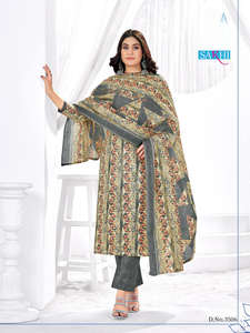 Belle tenue occasionnelle Dernier pantalon Kurti en pur coton et Dupatta avec travail imprimé Exportateur et fournisseur mondiaux d'Inde - Product Image 2