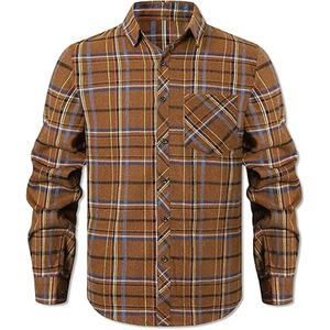Chemise en flanelle pour homme, facile à laver, durable, respirante, confortable, anti-froissement, décontractée, avec de nouveaux designs - Product Image 1