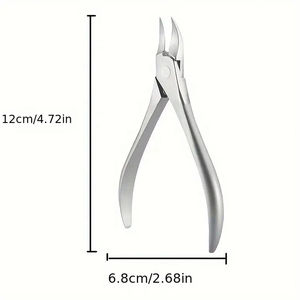 คีมตัดหนังสแตนเลสคุณภาพสูงคีมตัดหนังแบบมืออาชีพคีมตัดหนังที่ตายแล้วคีมตัดเล็บเท้าแบบสปริงพร้อมล็อค - Product Image 3