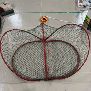 Cage pliable à double nœud en acier galvanisé et filet PE pour la pêche au calmar et au poulpe - Product Image 1