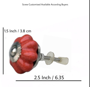 Venta caliente perillas de cerámica de melón craquelado rojo tiradores de manija de gabinete de cajón Industrial para cocina sala de estar para apartamentos - Product Image 3
