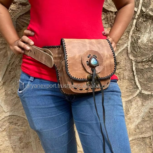 Kahverengi deri Fanny paketi deri kemer çanta deri kalça cep kemer moda - Product Image 5