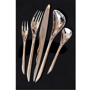 Diseño de acabado Utensilios de cocina de acero inoxidable Juego de cubiertos Diseño completamente de metal Cubiertos de plata Herramientas Cubiertos brillantes Juego de cubiertos - Product Image 1