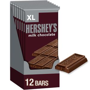 HERSHEY'S Milk Chocolate XL, Candy <b>Bars</b>, 4.4 oz (12 Count, 16 Pieces) - Product Image 1