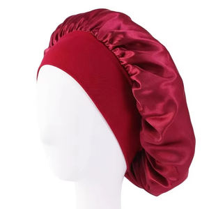 Logo de luxe personnalisé cheveux longs et larges tressés bonnets de tache de sommeil de tête de femmes et foulards de cheveux en satin de soie - Product Image 1