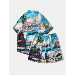เสื้อเชิ้ตแขนสั้น2ชิ้นสำหรับผู้ชายเสื้อผ้าคอตตอน100% โลโก้ตามสั่งสำหรับฤดูร้อน - Product Image 2