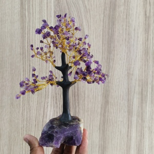 Arbre d'améthyste naturel Offre Spéciale avec grappe cadeau d'agate authentique fête folklorique mariage bonsaï grappe arbre décor Art Style spécimen - Product Image 2