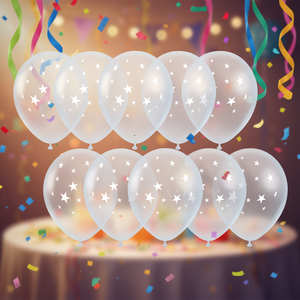 Palloncini Trasparenti a Forma di Stella per Feste, Confezione da 12 Pezzi, Decorazioni per Feste - Product Image 3