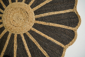 Urban Oasis Modern Eco-Friendly Yute Rug Handwoven Felpa Lana Patrón geométrico Contemporáneo para Perfect Home Floor Sanctuary - Product Image 3