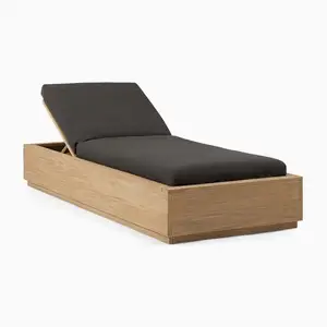 Teca de madera moderna estilo americano Villa balcón piscina chaise patio muebles de exterior jardín tumbonas - Product Image 1
