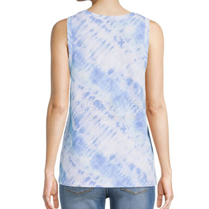 Camiseta sin mangas de cuello redondo para niña, 100% algodón, de secado rápido, con diseño personalizado y estampado tie-dye, para entrenamiento, precio al por mayor. - Product Image 3