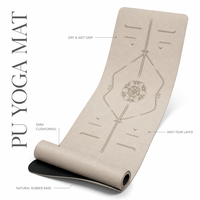 Tapis de yoga professionnel en caoutchouc naturel antidérapant pour usage sec et humide, 5 mm, haute densité, avec couche anti-déchirure
